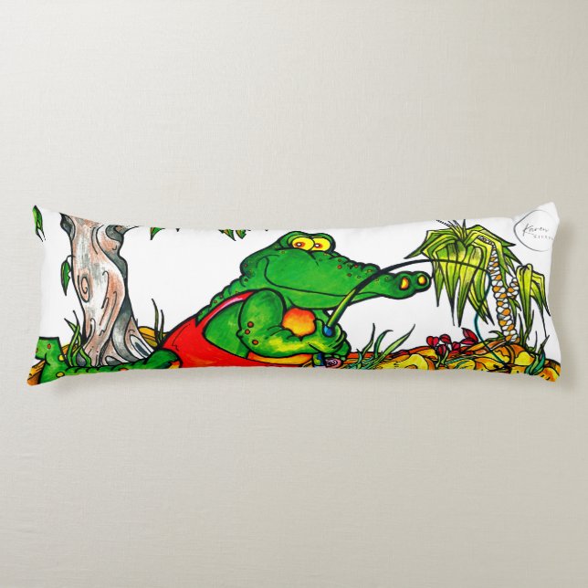 Crocodile Fishing | Body cushion 51 cm x 137 (Front)