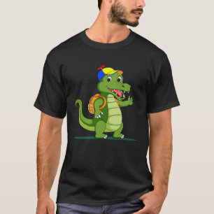 Crocodile Goes Hiking Nature Outdoor Sports Campin T-Shirt