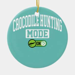 Crocodile Hunting Mode on Alligators Hunter Ceramic Tree Decoration