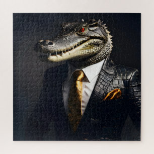 Crocodile in suit jigsaw puzzle