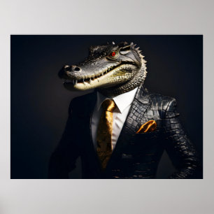 Crocodile in suit poster