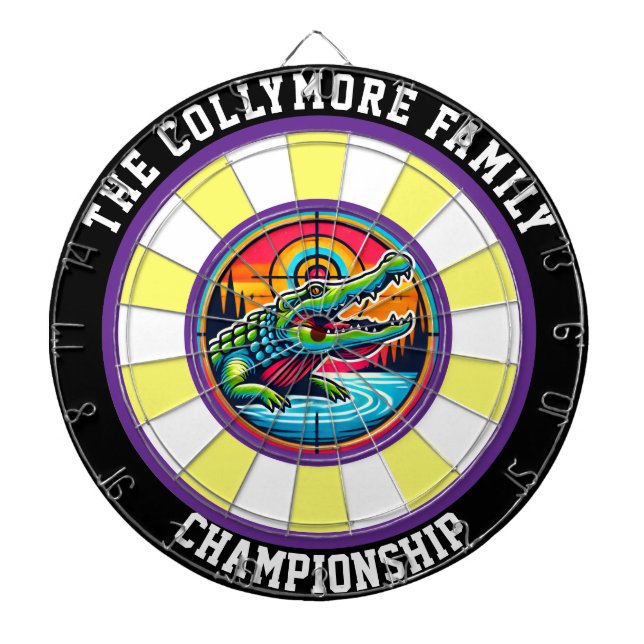 Crocodile in Target Lake Design Dartboard (Front)