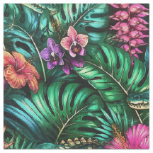 Crocodile Jungle Dreams Seamless Surface Pattern