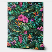 Crocodile Jungle Dreams Seamless Surface Pattern