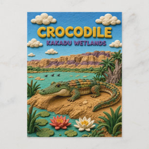 Crocodile Kakadu Wetlands Modern KlayKoo Postcard