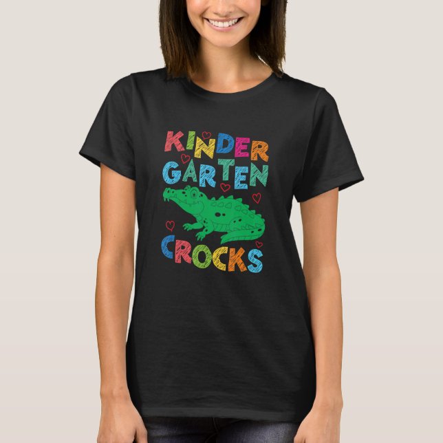 Crocodile Kindergarten Crocks Back To School Boys  T-Shirt (Front)