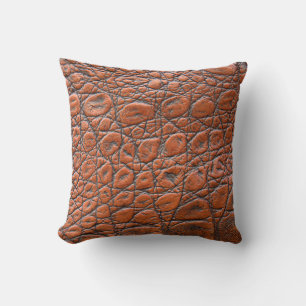 crocodile leather fake look cushion