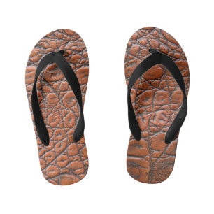 crocodile leather fake look kid's jandals