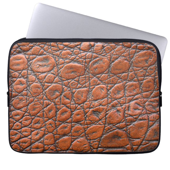 crocodile leather fake look laptop sleeve (Front)