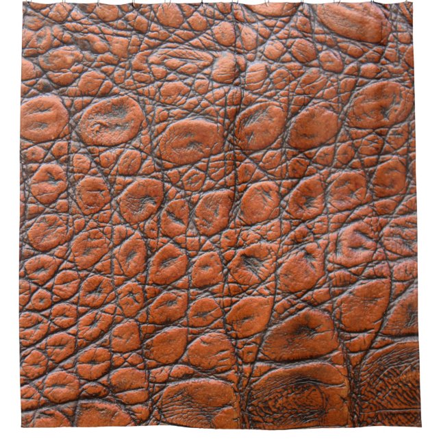 crocodile leather fake look shower curtain (Front)