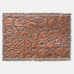crocodile leather fake look throw blanket