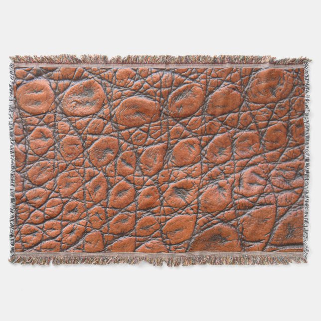 crocodile leather fake look throw blanket (Front)