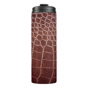 Crocodile leather Patnabstract, alligator, animal Thermal Tumbler