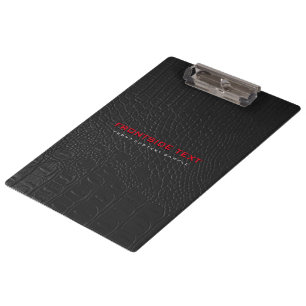 Crocodile Leather Texture Red Letters Clipboard