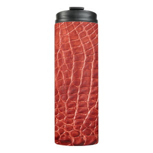 Crocodile leather texture thermal tumbler