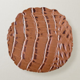 Crocodile leather textured backgroundabstract, ani round cushion