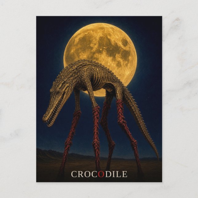 Crocodile Long Socks gothic Surreal Postcard (Front)