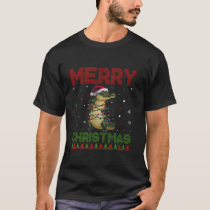 Crocodile Lovers Santa Hat Funny Ugly Christmas Sw T-Shirt