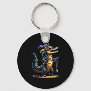 Crocodile Mardi Gras Funny Crocodile Mardi Gras Key Ring