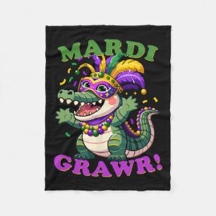 Crocodile Mardi Grawr Costume Mardi Gras Gator Men Fleece Blanket