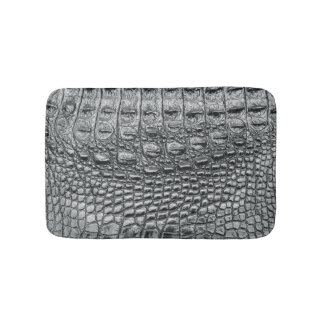 Crocodile Noir: Black Leather Mystique Bath Mat