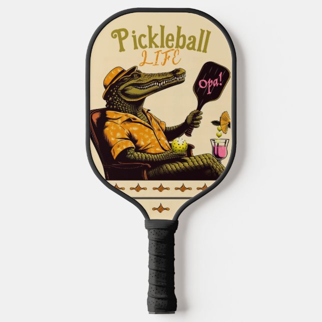 Crocodile Pink Drink Pickleball Paddle (Front)
