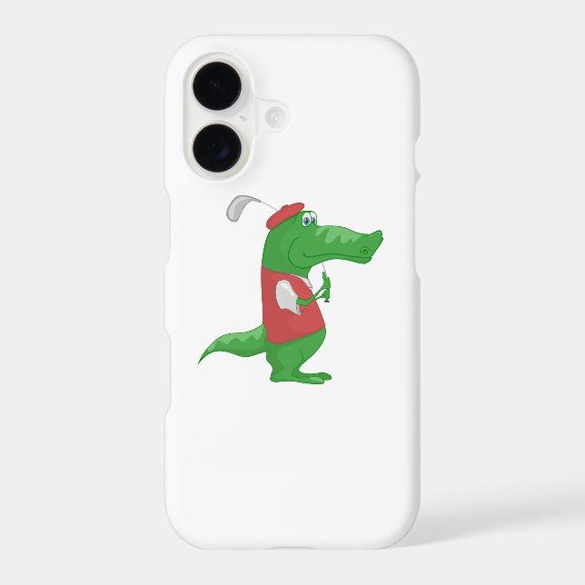 Crocodile playing golf cartoon (Back)