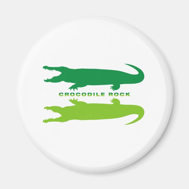 Crocodile Reflection (Green) Magnet (Front)