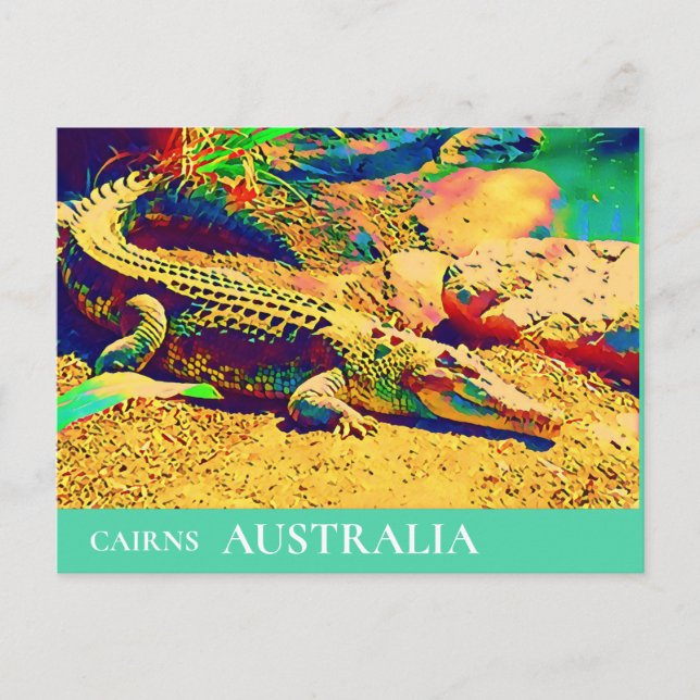 Crocodile reptile Queensland Australia travel Postcard (Front)