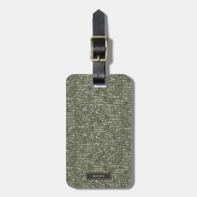 Crocodile Reptile Wild Animal Skin Pattern Luggage Tag (Front Vertical)