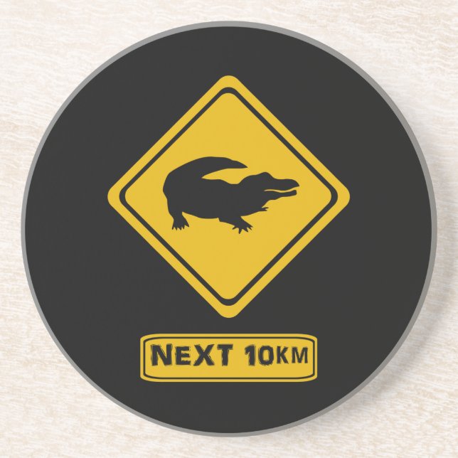 crocodile road sign coaster (Front)