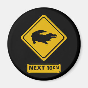 crocodile road sign magnet