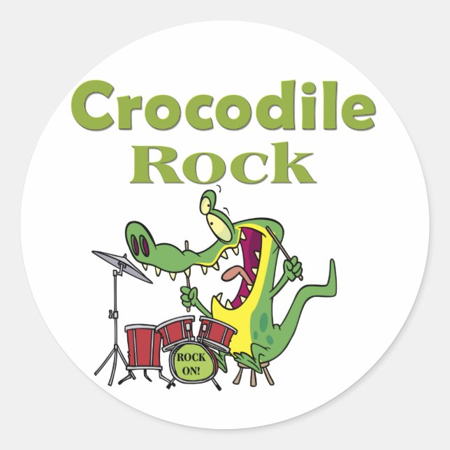 crocodile rock classic round sticker (Front)