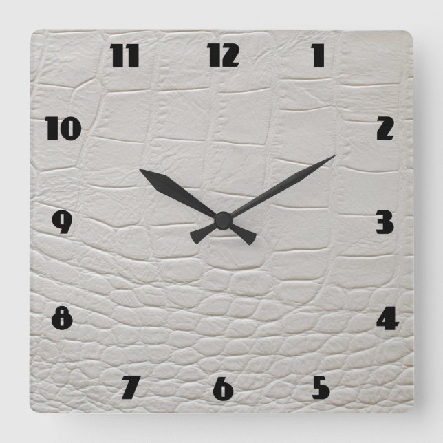CROCODILE ROCK CLOCK White Alligator (Front)