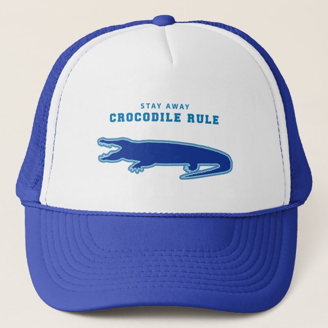 Crocodile Rule (Blue) Trucker Hat (Front)