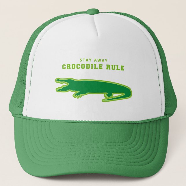 Crocodile Rule (Green) Trucker Hat (Front)