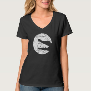 Crocodile Silhouette Love Zoo Vintage Animal Allig T-Shirt