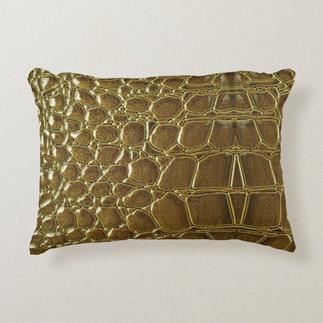 Crocodile Skin: Closeup Texture Detail Decorative Cushion (Front)