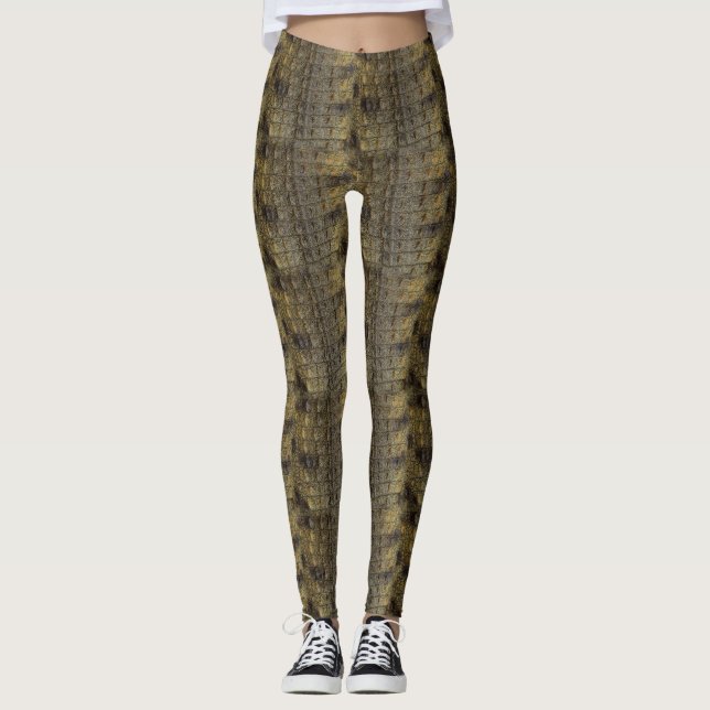 Crocodile Skin Pattern All-Over-Print Leggings (Front)
