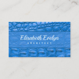 Crocodile skin texture, blue color business card