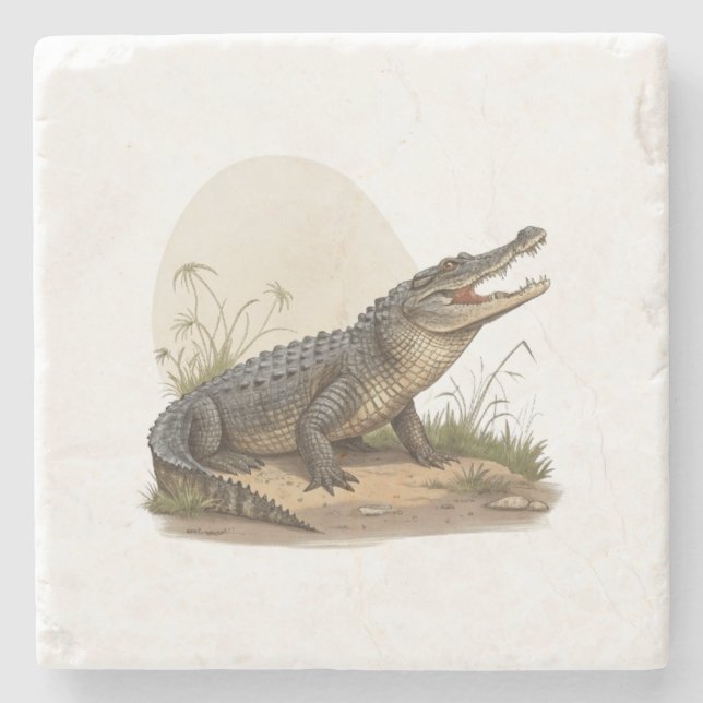 Crocodile Stone Coaster (Front)