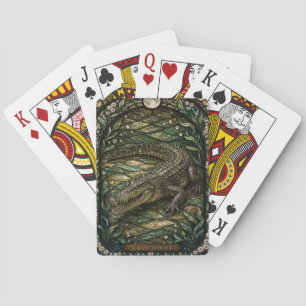 Crocodile Tidal River Illumina Stained Glass Playing Cards