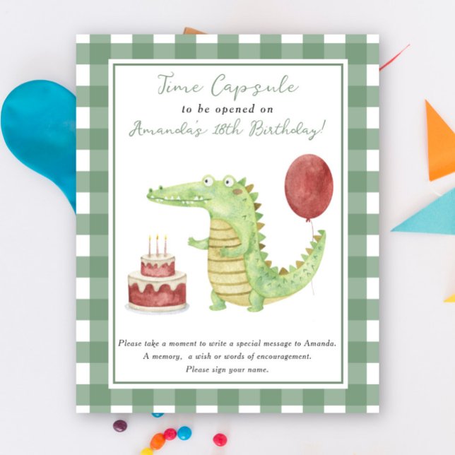 Crocodile Time Capsule 1st birthday gender neutral Poster (Creator Uploaded)
