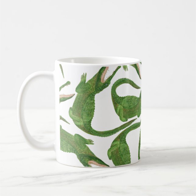 Crocodile White Watercolor Array Coffee Mug (Left)