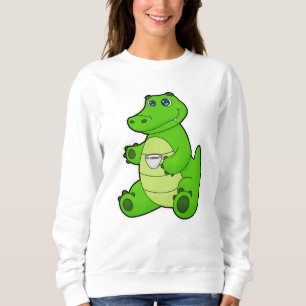 Crocodile with Cup of Coffee Sweatshirt