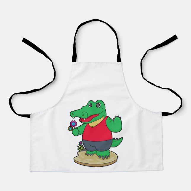 Crocodile with Flowers Apron (Front)