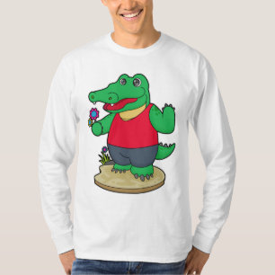 Crocodile with Flowers T-Shirt