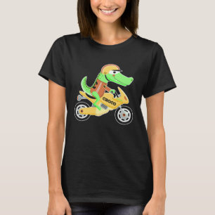 Crocodile with motorcycle biker motorcycle dirt bi T-Shirt