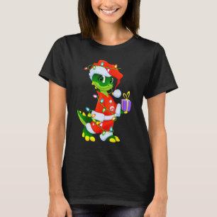 Crocodile Xmas Lighting Santa Crocodile Christmas T-Shirt