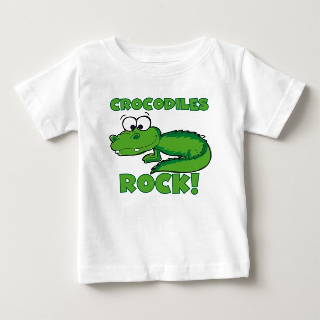 Crocodiles Rock Baby T-Shirt (Front)